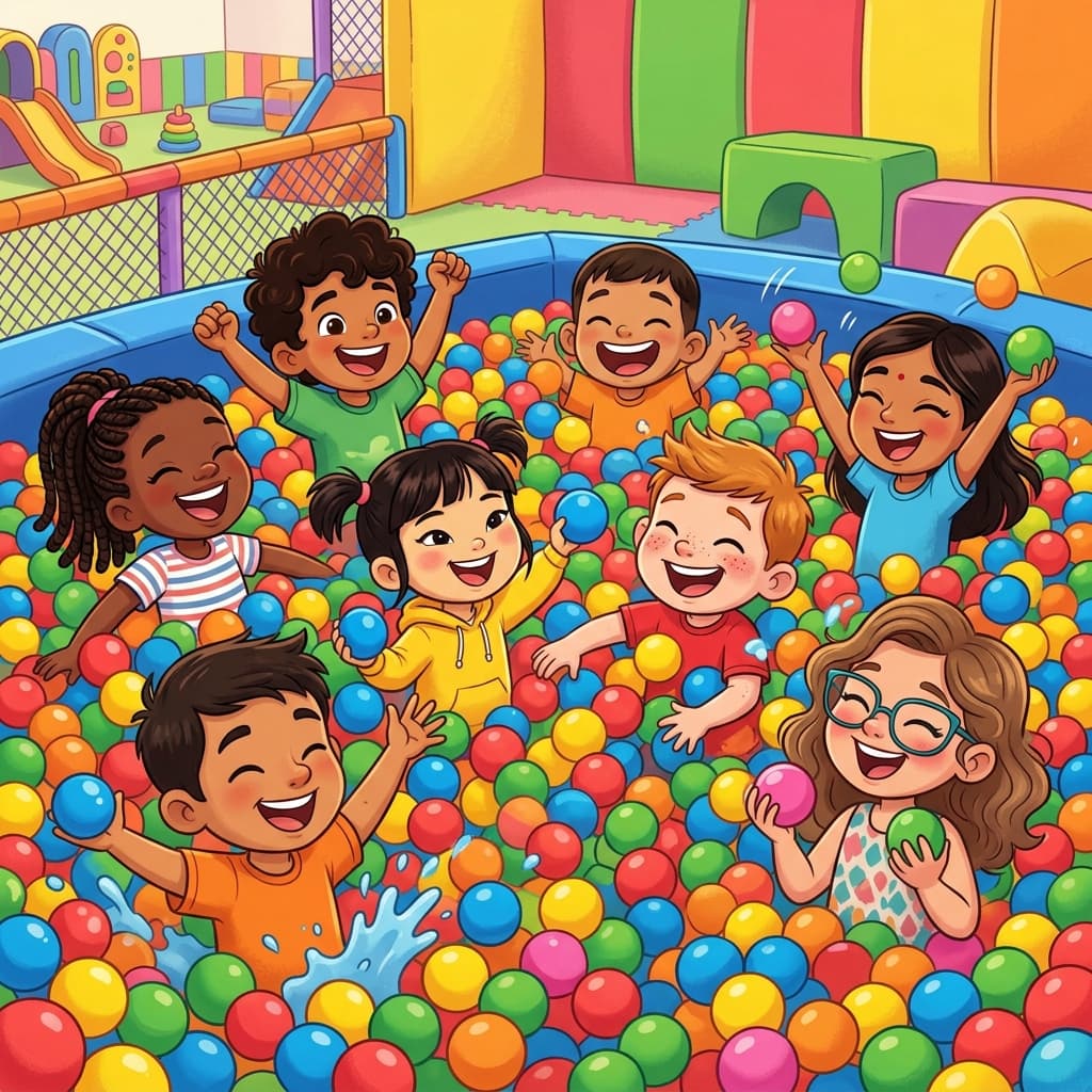 Kids in the ball pit