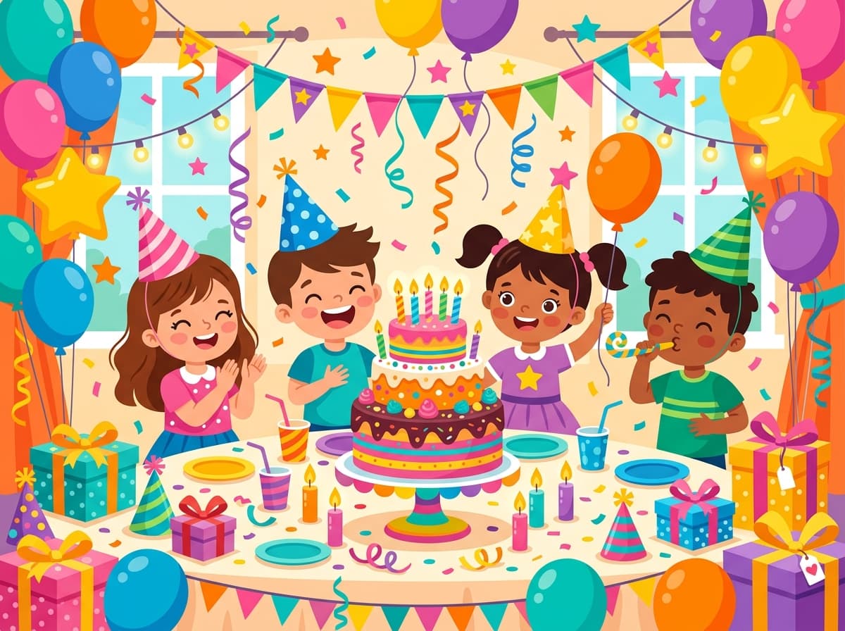 A birthday party in full swing