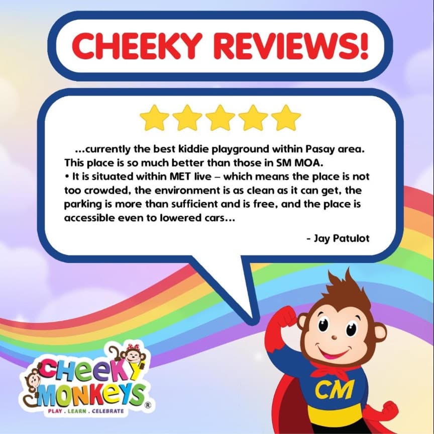 Cheeky Reviews card: a five-star review from Jay Patulot