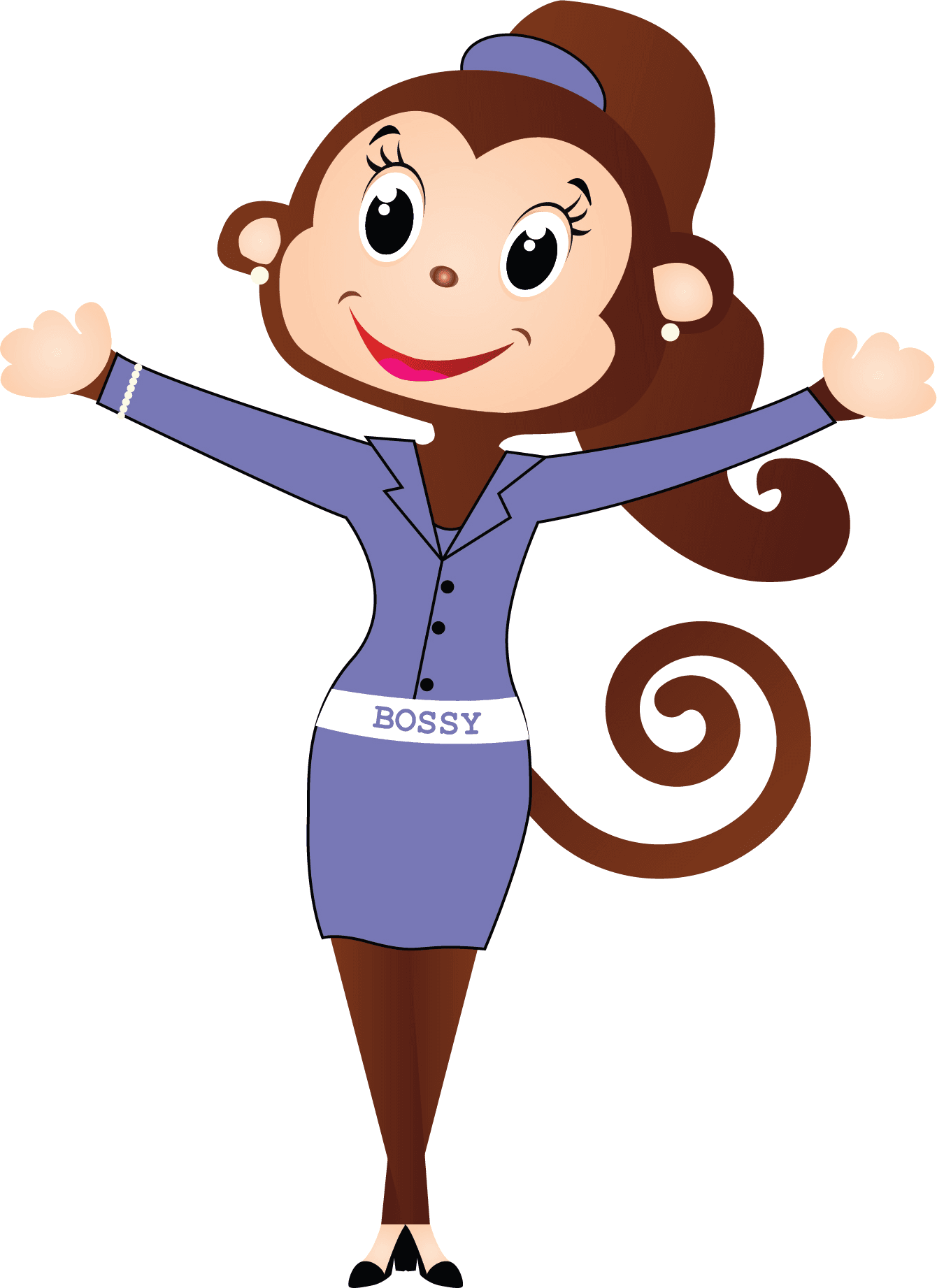 A Cheeky Monkeys character in a smart blazer, ready to help